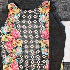 Floral top with open back
